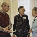 JoAnn Ackerman, Luncheon Chair, at the 2023 Winter Luncheon with Richard Ackerman and Patricia Brennan, LLI Vice President